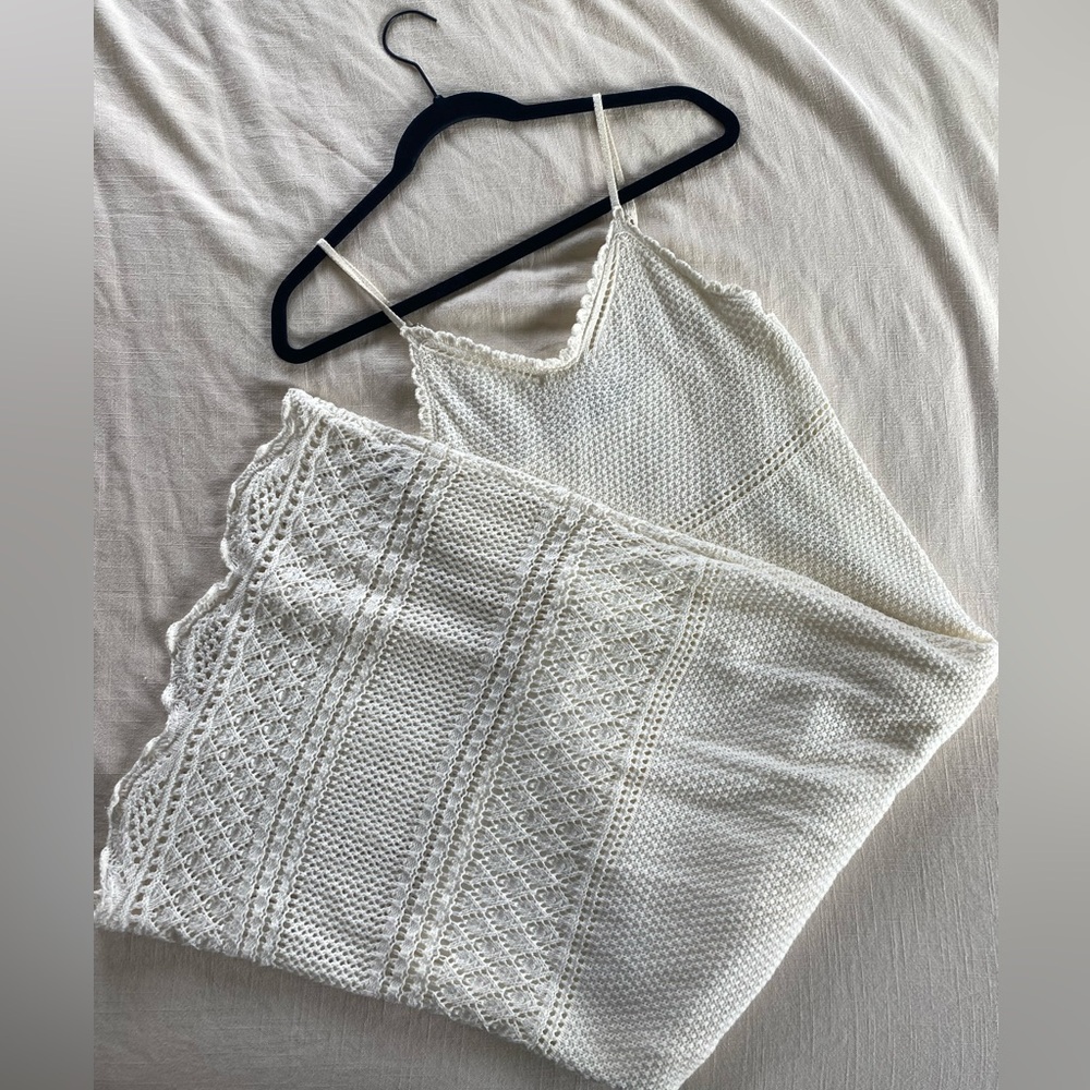 Crochet beach cover up midi dress